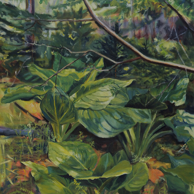 oil painting of Skunk cabbage image