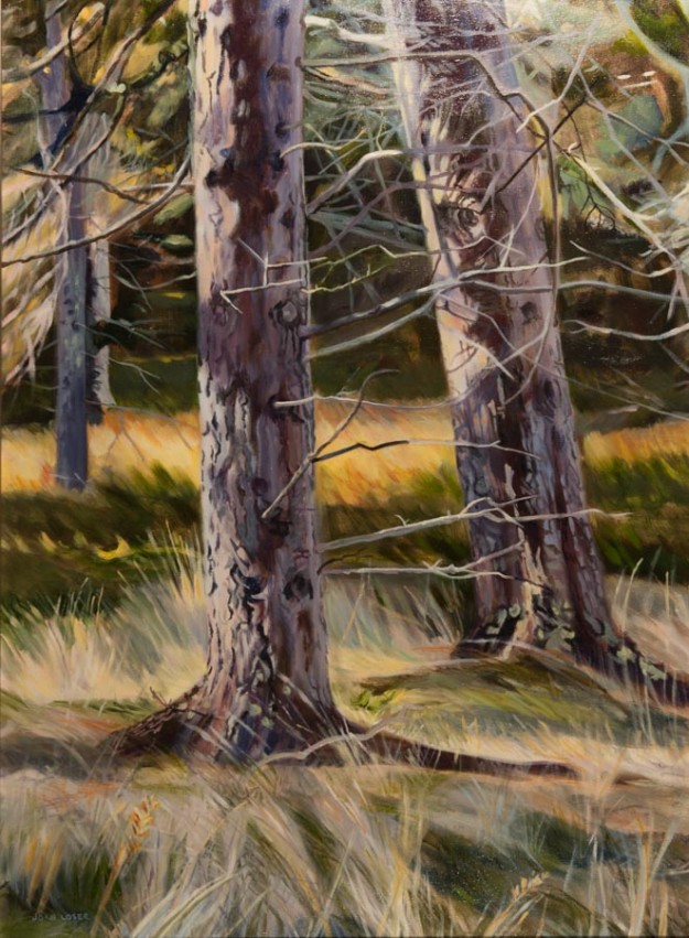 oil painting of a dry tree by Joan