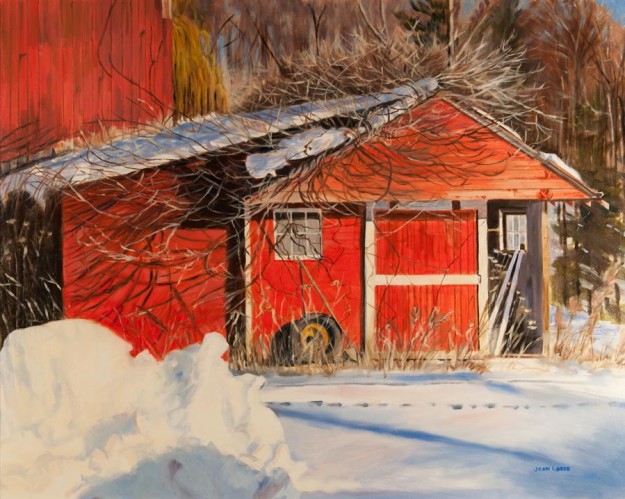 oil painting of an orange house by Joan