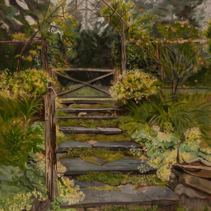oil painting of a staircase by Joan Losee