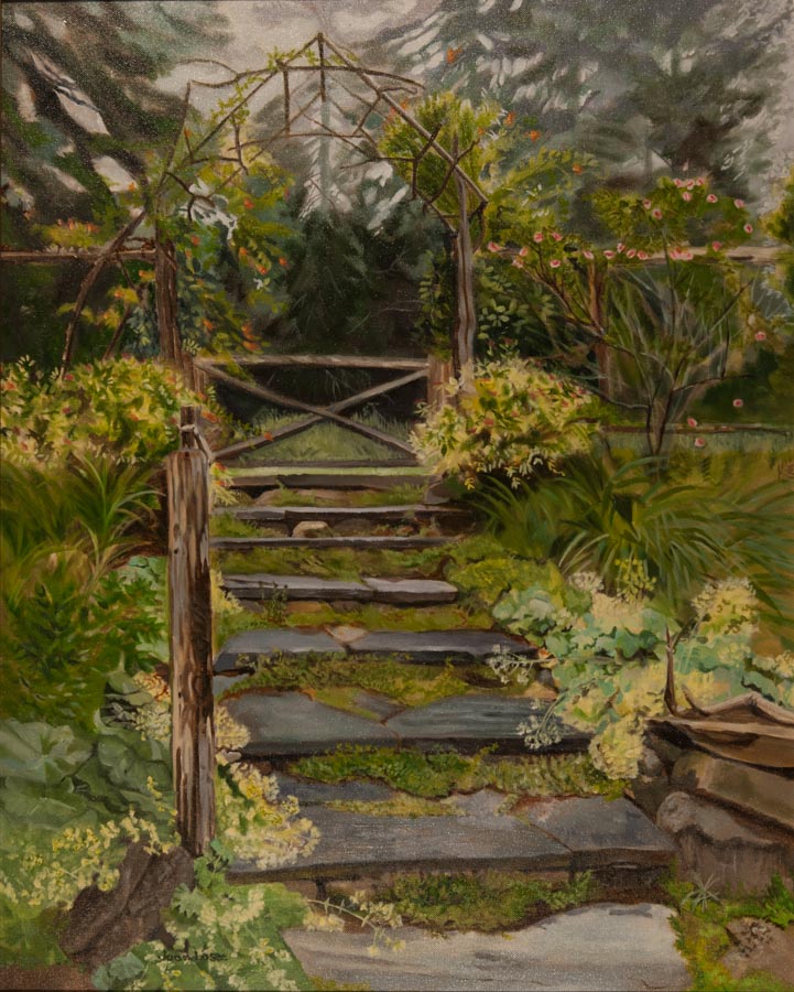 oil painting of a staircase by Joan Losee
