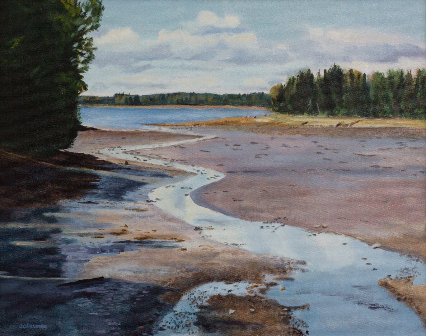 Beautiful oil painting of the River