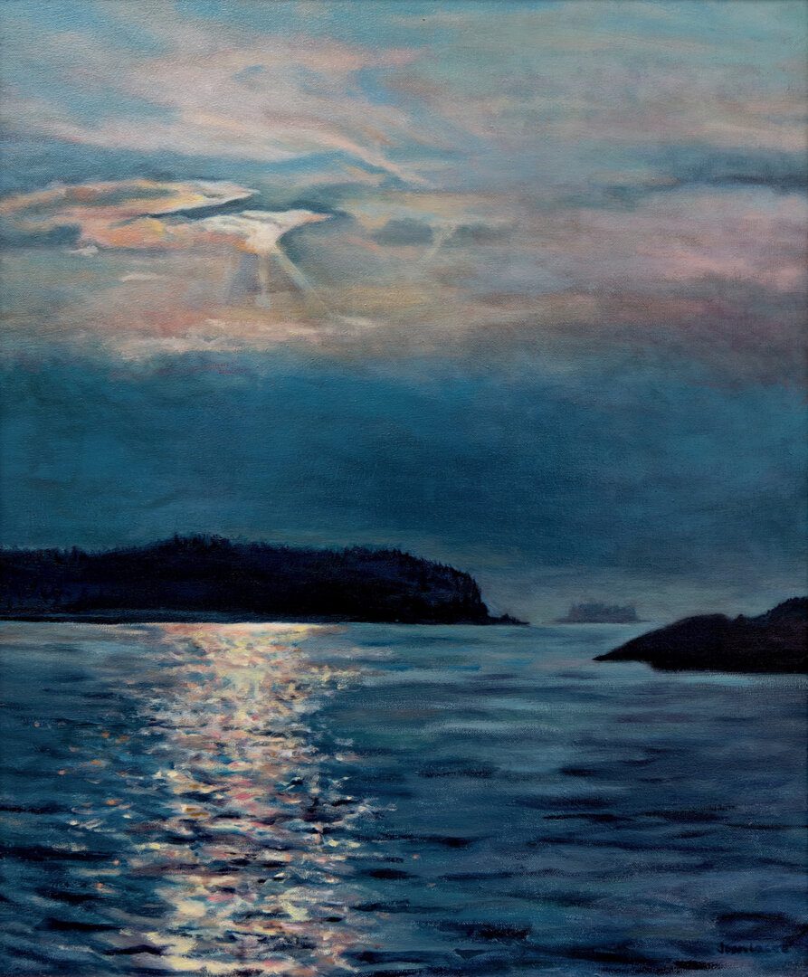 Painting of evening falls over Penobscot