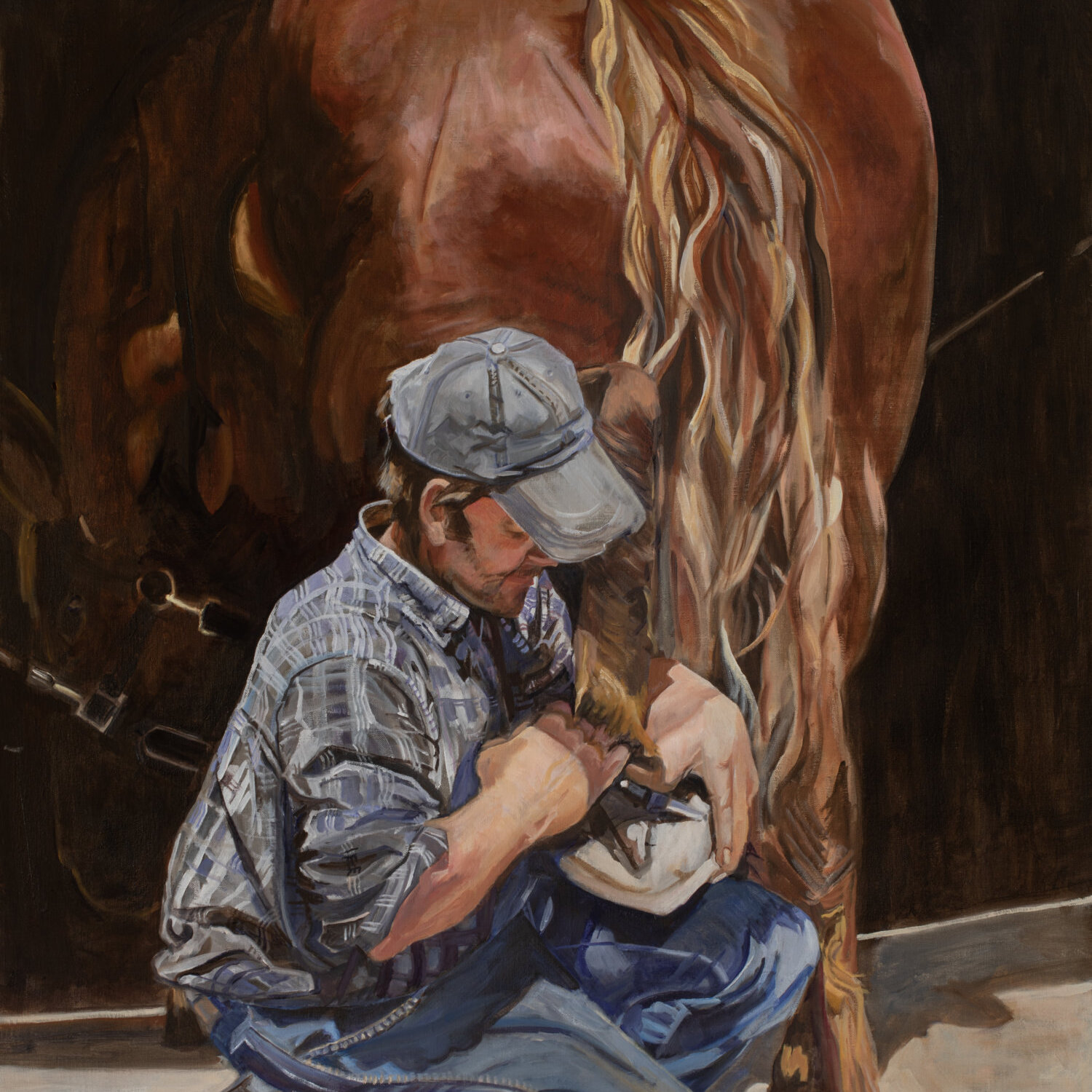 A Beautiful Painting of Man With Horse