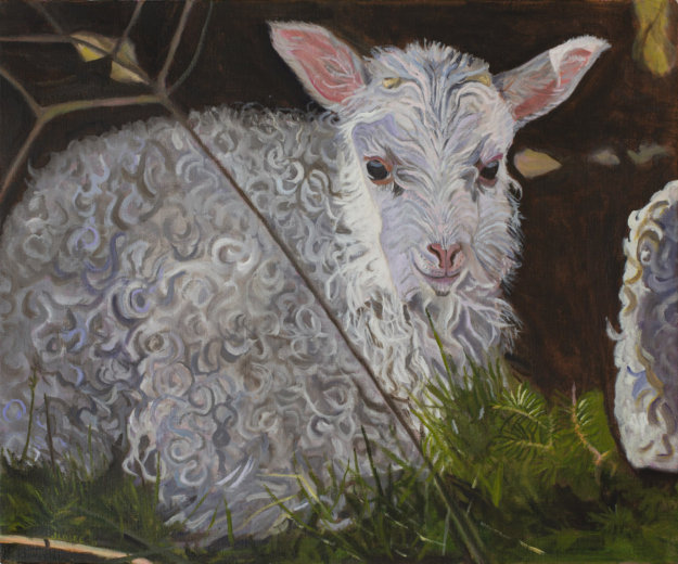 Painting of an Adorable Spring Lamb