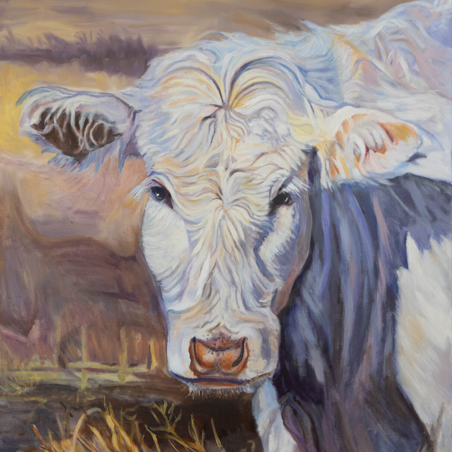 An Adorable oil Painting of La Vache