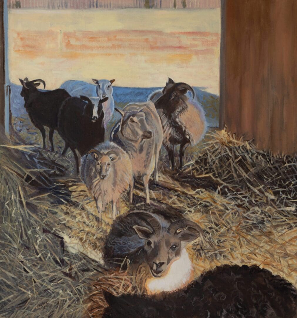 Coming into the Barn 31_x32_ Oil on Linen
