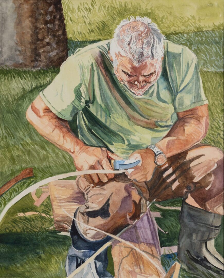 Native American Basket Maker Watercolor