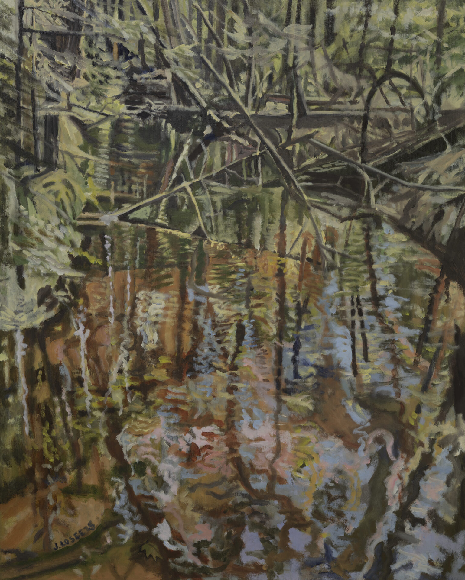 Stream Deep in the Forest 30x24. Oil on Linen-2