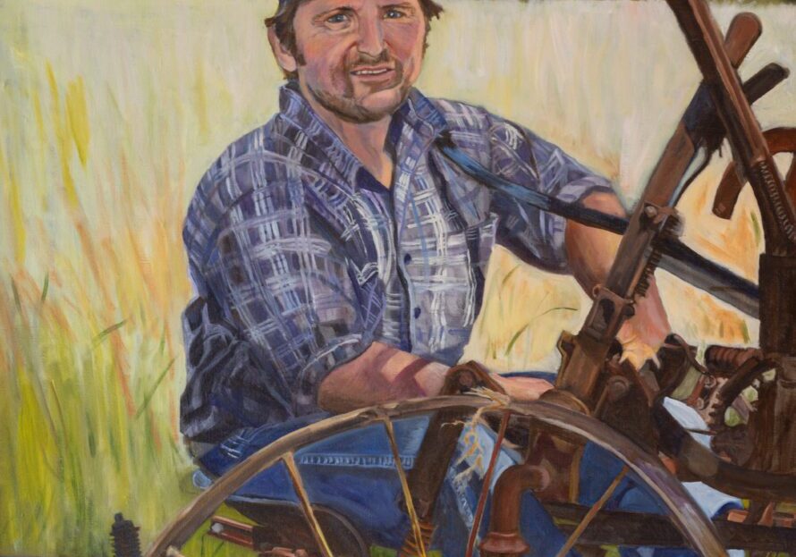 Garlic Farmer 33.75_x29.75_ Oil on Canvas