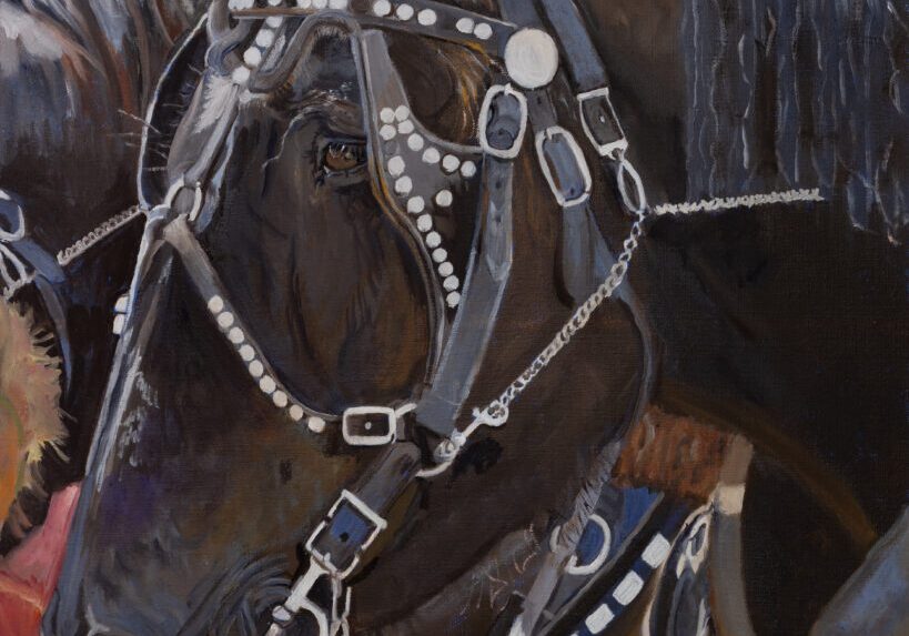 Team of Draft Horses 24_x30_ Oil on Linen